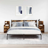 Bedside Cabinets with 2 Drawers 2 pcs Smoked Oak 38x34x80 cm 861364