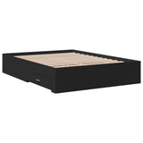 Bed Frame Black Engineered wood Double Bed Bed Frame 3280399