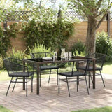 Garden Dining Set 5 pcs Black Poly Rattan 3380907