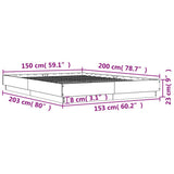 Bed Frame White Engineered Wood King Size Durable Stylish 3209849
