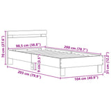 Bed Frame Old Wood 98.5 x 200 cm Engineered Wood 8003733