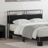 Storage Headboard with Shelf Black oak 160 cm Engineered wood 859760