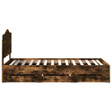 Bed Frame with Drawer Smoked Oak 100 x 200 cm Engineer Wood 3413447