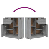 Sideboards 2 pcs Grey Sonoma 60x30x70 cm Engineered Wood 3115818