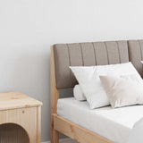 Upholstered Headboard Taupe 120 cm Solid Pine Wood 879242