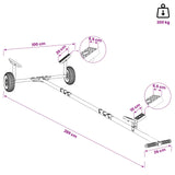 Adjustable Boat Trailer with Pneumatic Tires 200 kg Load Silver 42043568