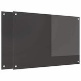 Kitchen Backsplash 2 pcs Dark Grey 90 x 60 cm Tempered Glass 3415466