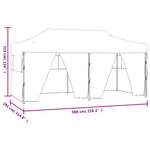 Professional Folding Party Tent with 4 Sidewalls 3x6 m Steel White 48868