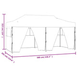Professional Folding Party Tent with 4 Sidewalls 3x6 m Steel White 48868