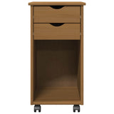 Rolling Cabinet Honey Brown 34 x 39 x 65.5 cm Solid Pine Wood 42028352