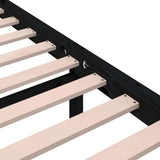 Bed Frame without Mattress Black Solid Wood 100x200 cm 814813