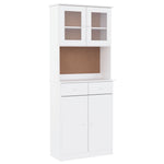Highboard ALTA White 77x35x188 cm Solid Wood Pine 3187776