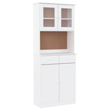 Highboard ALTA White 77x35x188 cm Solid Wood Pine 3187776