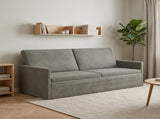 3 Seater Sofa Light Grey 190 x 81 x 82 cm Corduroy Fabric 42041133