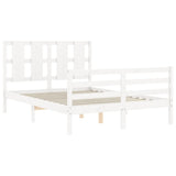 Bed Frame without Mattress White 140x200 cm Solid Wood 3194117