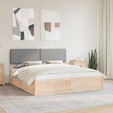 Bed Frame with Upholstered Headboard Light Grey 200 x 200 cm 3398139