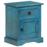 Bedside Table Solid Mango Wood 40x30x50 cm Blue 246150