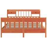 Bed Frame without Mattress Wax Brown 200x200 cm Solid Wood Pine 3323250