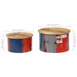 Coffee Tables 2 pcs Solid Mango Wood 247576