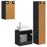Bathroom Furniture Set 3 pcs Black 33 x 34.5 x 160 cm 3406074