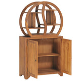 Cabinet with Yin Yang Shelf 70x30x130 cm Solid Teak Wood 320774