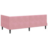 Corner Bed Frame with Headboard Pink 100 x 200 cm Velvet 42016441