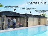 3 x 4m Hardtop Gazebo Canopy with Metal Roof, Aluminium Gazebo Permanent Pavilion with Netting and T3398P315897