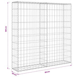 Gabion Wall with Covers Galvanised Steel 80x20x100 cm 143577
