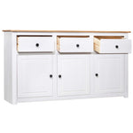 ZNTS Sideboard White 135x40x80 cm Solid Pinewood Panama Range 282705