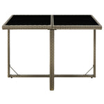 Garden Table Grey 109x107x74 cm Poly Rattan and Glass 316765