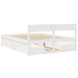 Bed Frame without Mattress White 140x200 cm Solid Wood Pine 3282349