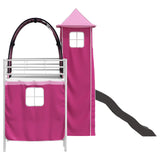 Kids'Loft Bed Frame White and Pink 100 x 190 cm Metal 42020910