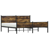 Metal Bed Frame without Mattress Smoked Oak 180x200 cm Super King 3301387