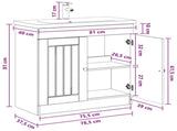 Bathroom Furniture Set High Gloss White 78.5 x 37.5 x 81 cm 3404198