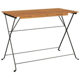 Folding Bistro Set Natural wood and black 3152099