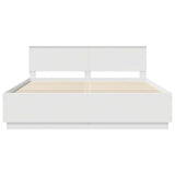 Bed Frame with Headboard White 180 x 200 cm Engineered Wood 3408138