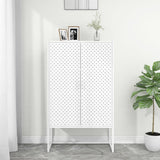 Highboard White 80x35x135 cm Steel 335875