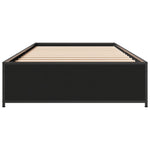 ZNTS Bed Frame Black 75x190 cm Small Single Engineered Wood and Metal 845121