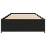 ZNTS Bed Frame Black 75x190 cm Small Single Engineered Wood and Metal 845121