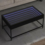 Coffee Table with Infinity LED Black 90x50x41 cm 847687