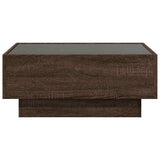 Coffee Table with LED Brown Oak 70x50x30 cm Engineered Wood 847517