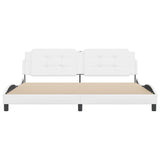 Bed Frame without Mattress "Zadar" White 200x200 cm Faux Leather 3208206