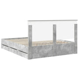 Bed Frame with Drawer Concrete Grey 160 x 200 cm Engineer Wood 3411099