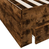 Bed Frame with Drawers without Mattress Smoked Oak 200x200 cm 3280360