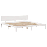 Bed Frame with Drawers without Mattress White 200x200 cm 3301993