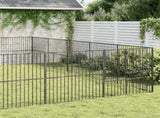 Dog Playpen 20 Panels Black Galvanised Steel 3209560