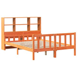 Bookcase Bed without Mattress Wax Brown 150x200 cm King Solid Wood 3322152