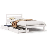 Bed Frame without Mattress White 100x200 cm Solid Wood Pine 3301537