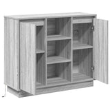 LED Sideboard Grey Sonoma 90 x 32 x 75 cm Engineered Wood 869687