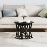 Side Table 2 pcs Black Oak Engineered Wood and Steel 868243